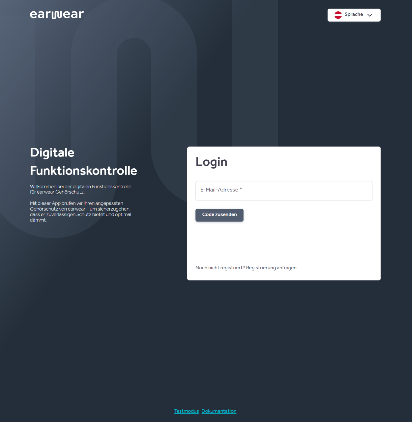 Startseite und Login