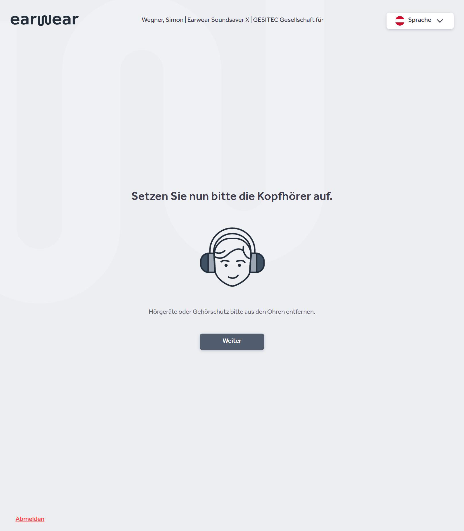 Kopfhörer aufsetzen