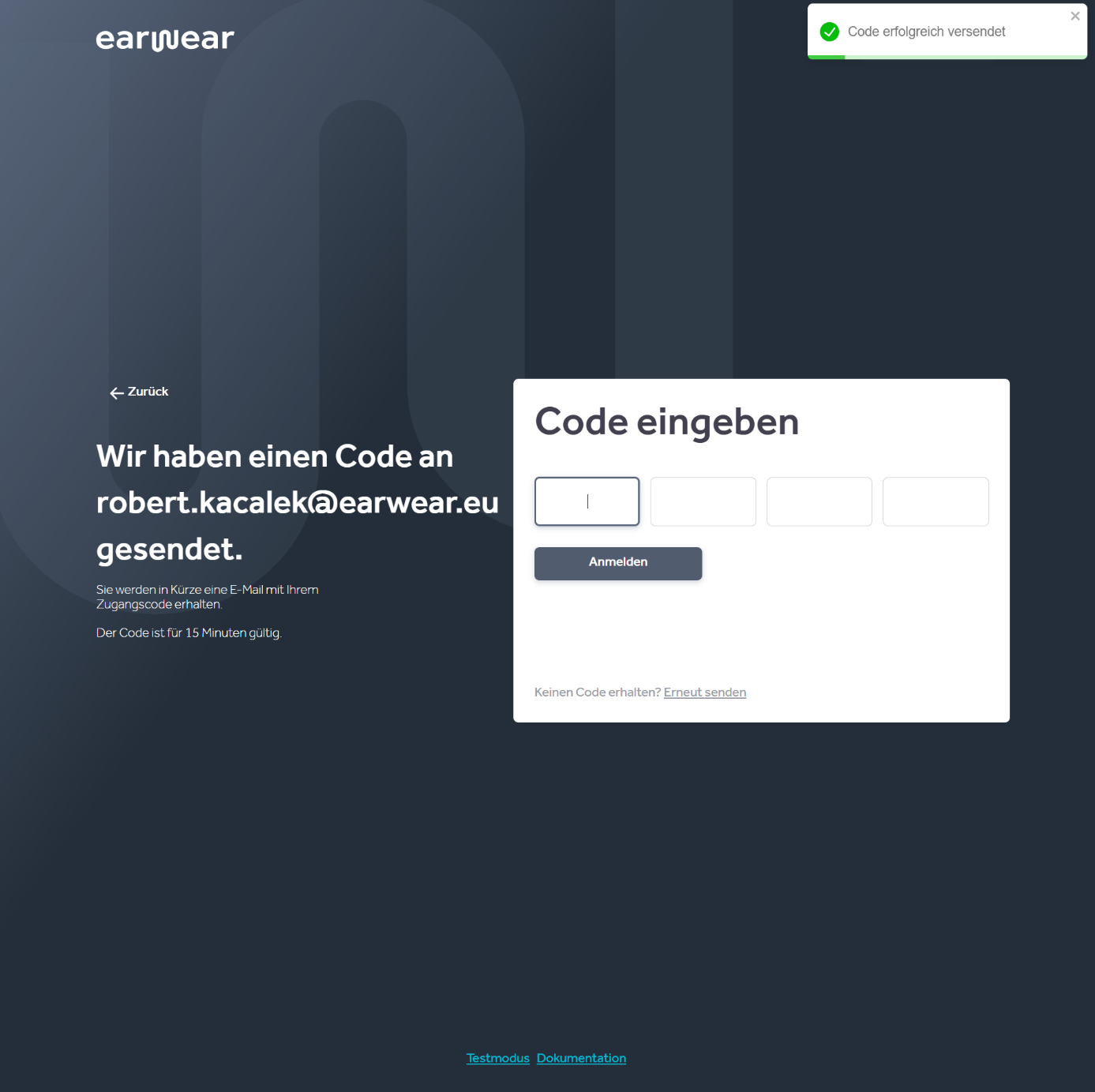 Code eingeben