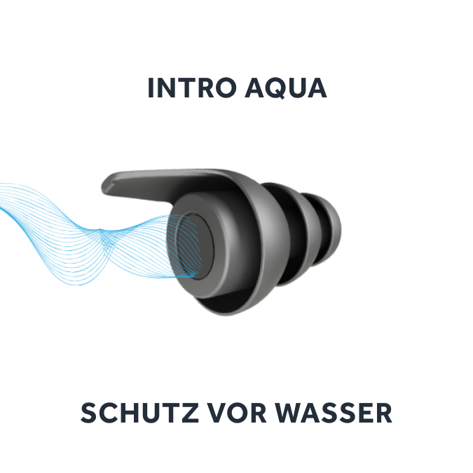 Wasserfeste Earwear-Gehörschutz-Ohrstöpsel mit Schutz vor Feuchtigkeit und Spritzwasser – ideal für Schwimmen, Duschen oder Wassersport.